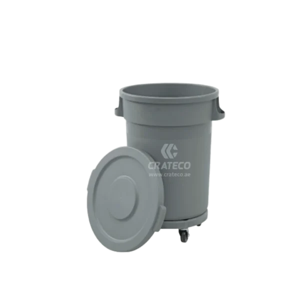 Round Bin with Dolly & LID 75 Liters