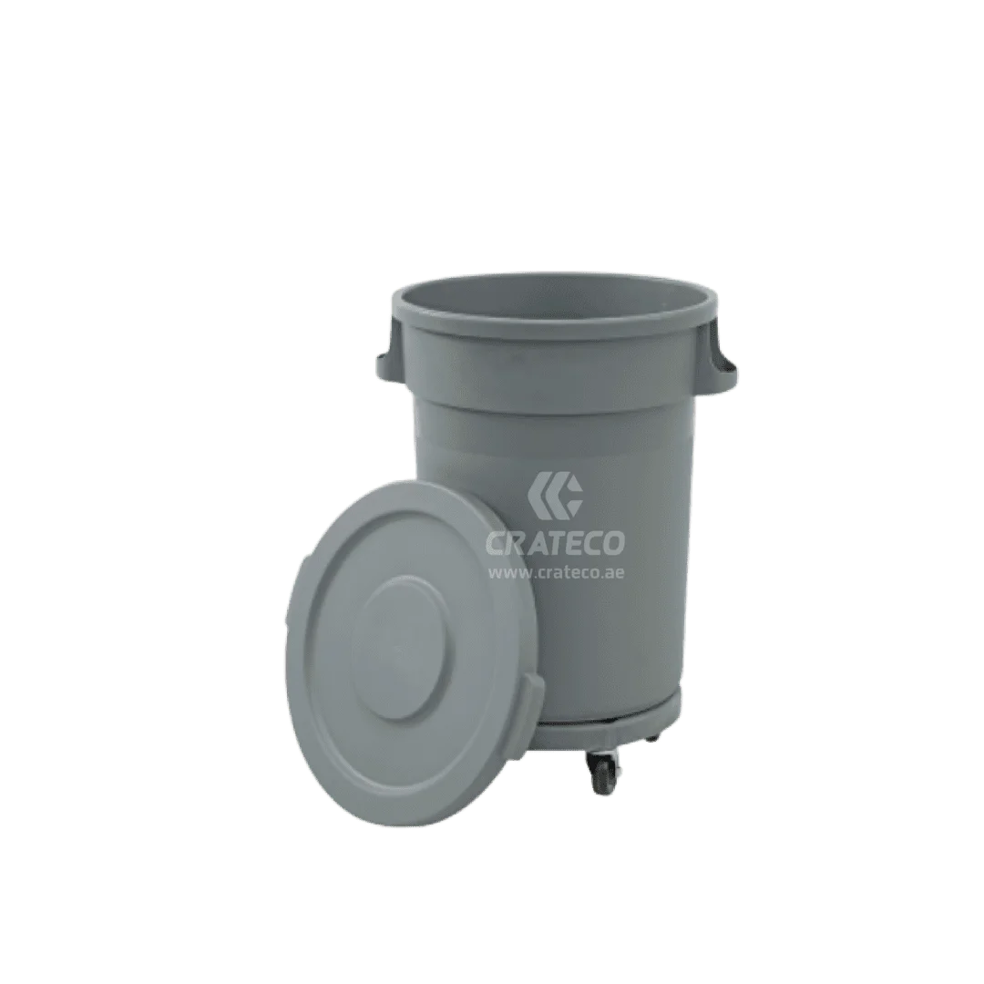 Round Bin with Dolly & LID 75 Liters