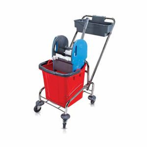 Single Bucket Mop Trolley-Chrome
